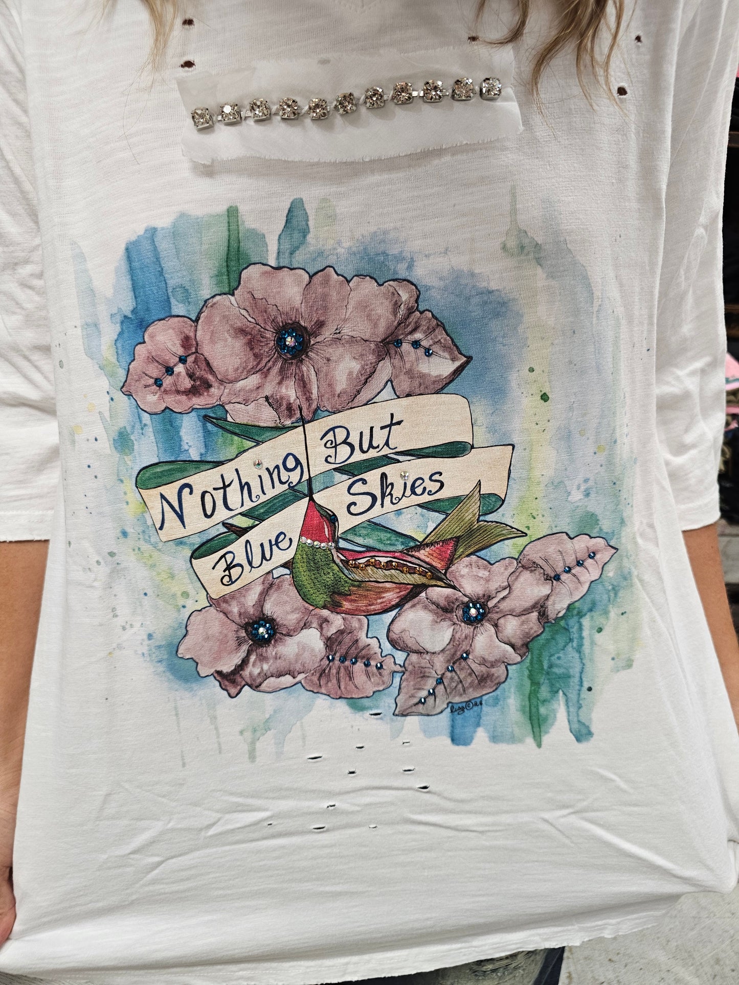 Nothing But Blue Skies Tattered Tee