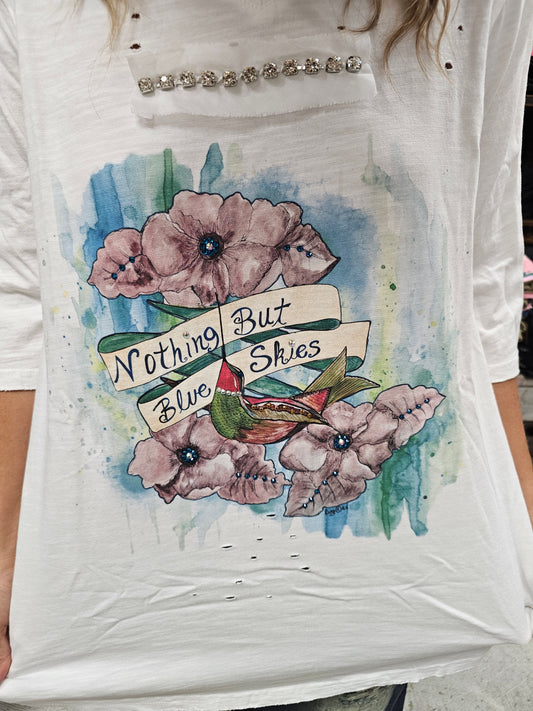 Nothing But Blue Skies Tattered Tee