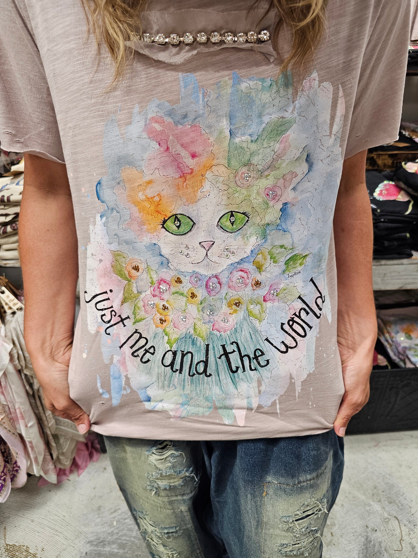 Just Me & The World Tattered Tee