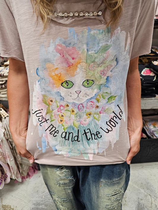 Just Me & The World Tattered Tee