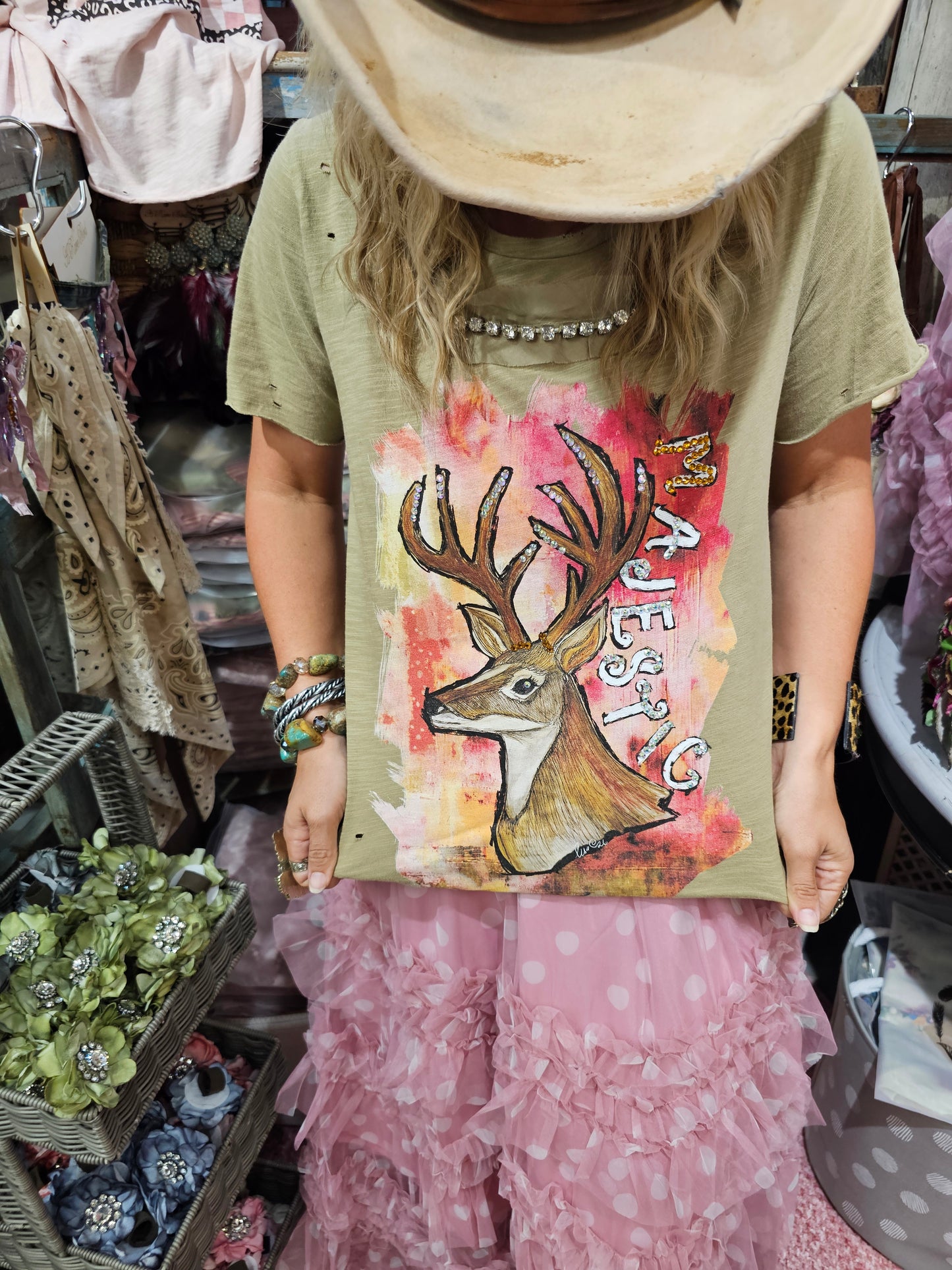 Majestic Deer Tattered Tee