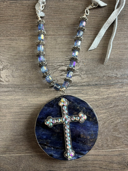 Large Royal Azure Pendant Necklace