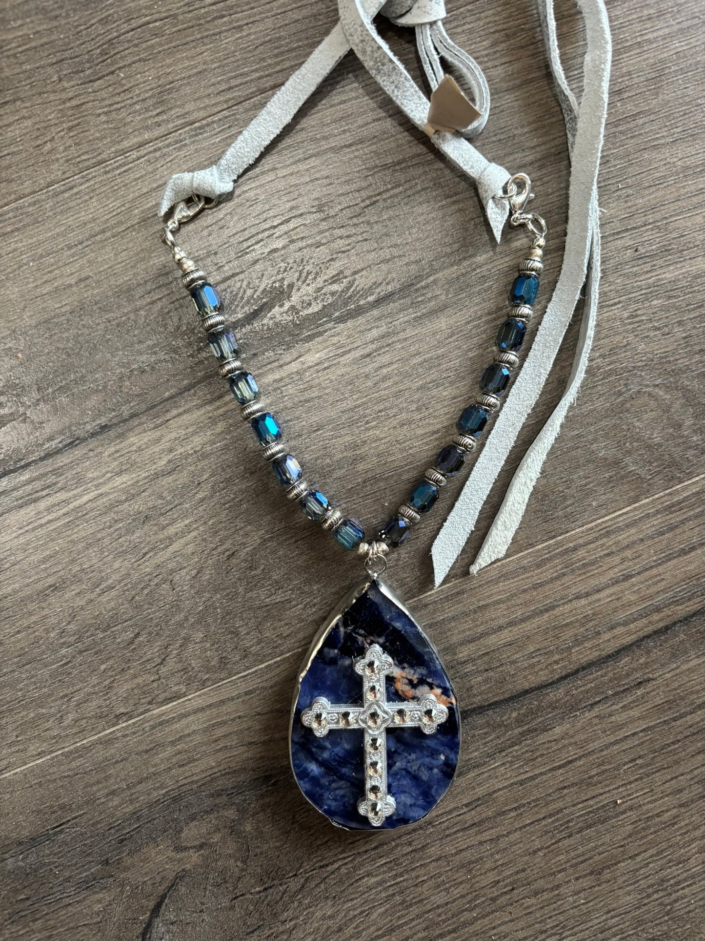 Tear Drop Azure Blue Necklace