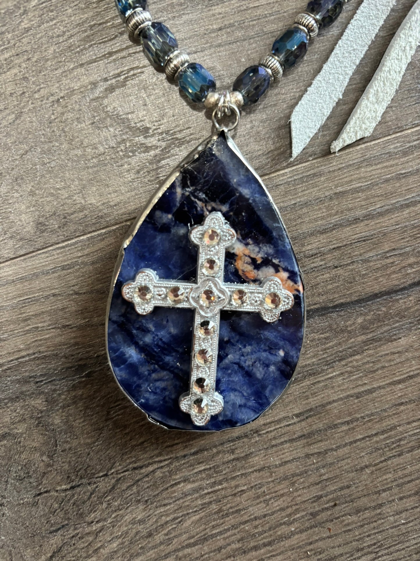 Tear Drop Azure Blue Necklace