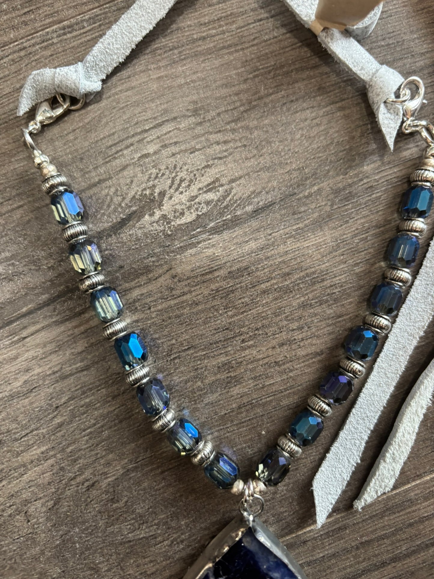 Tear Drop Azure Blue Necklace