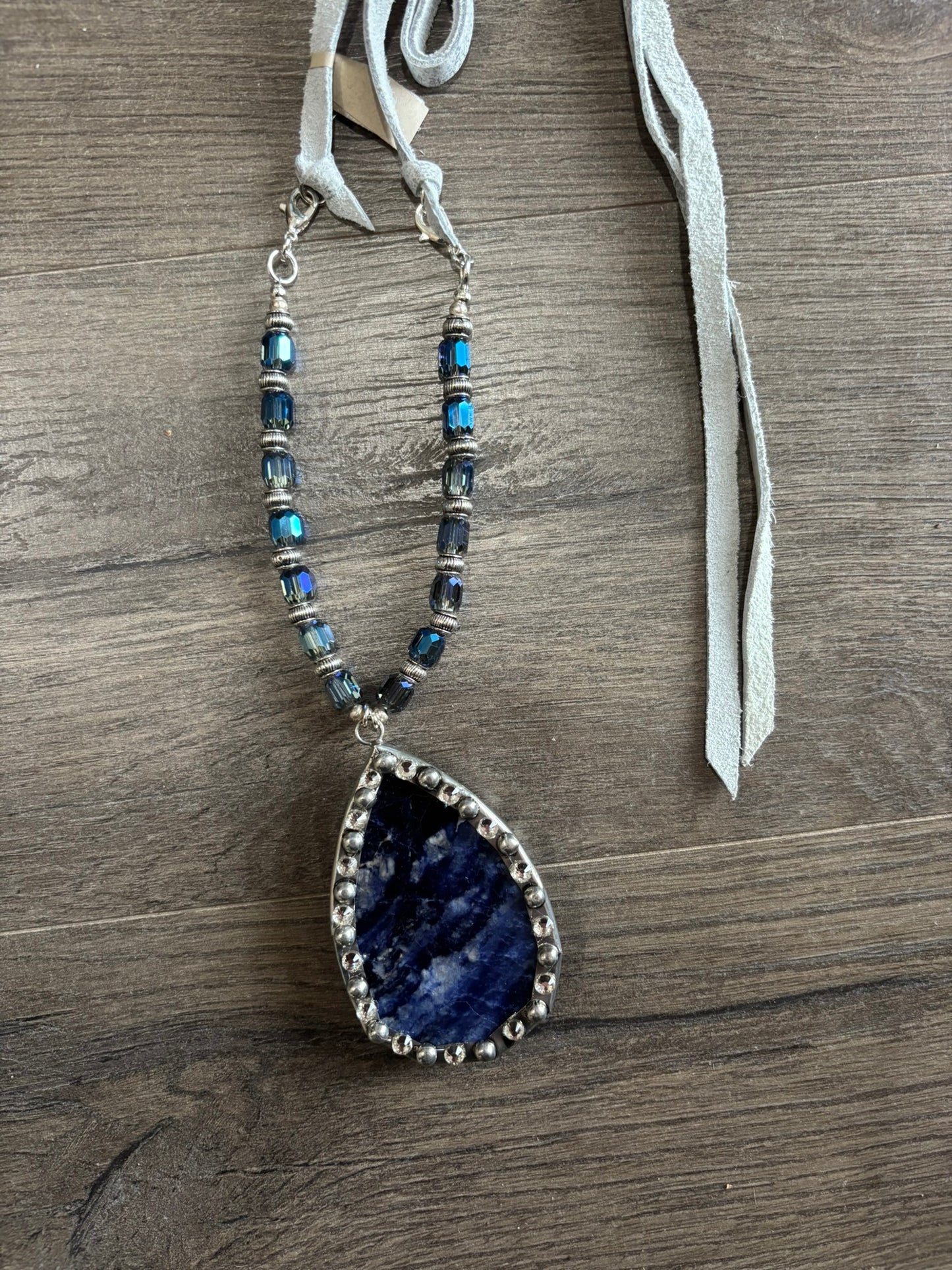 Tear Drop Azure Blue Necklace
