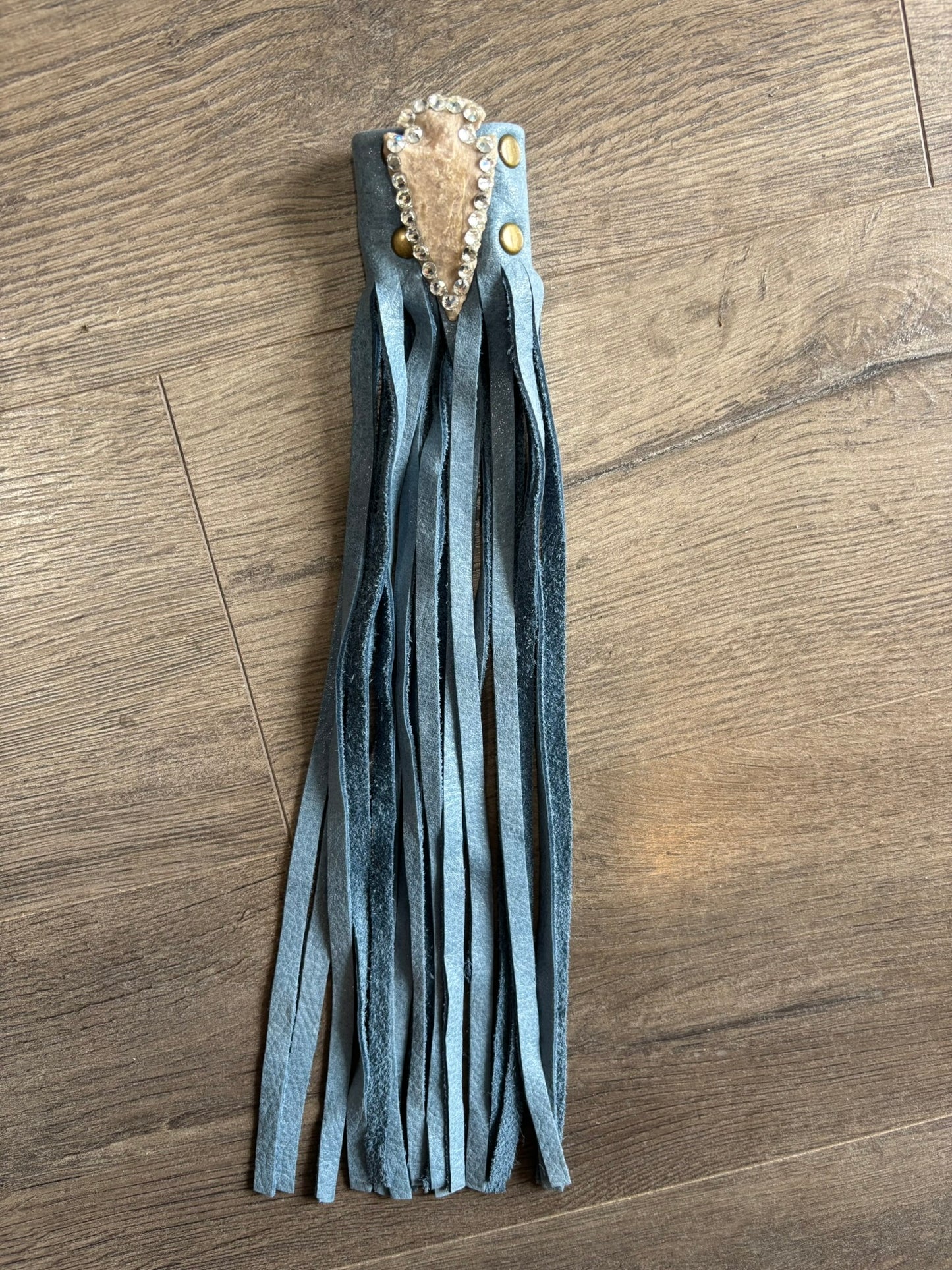 Denim Arrowhead Boot Leather Tassel