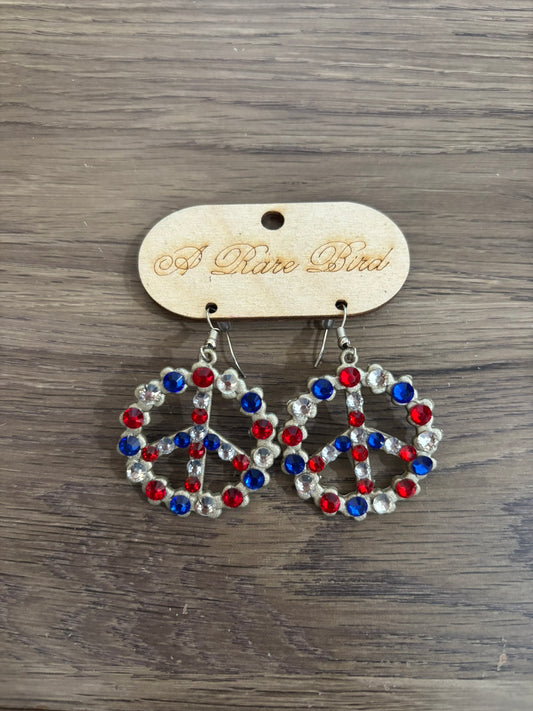 USA Sparkle Peace Out Earrings