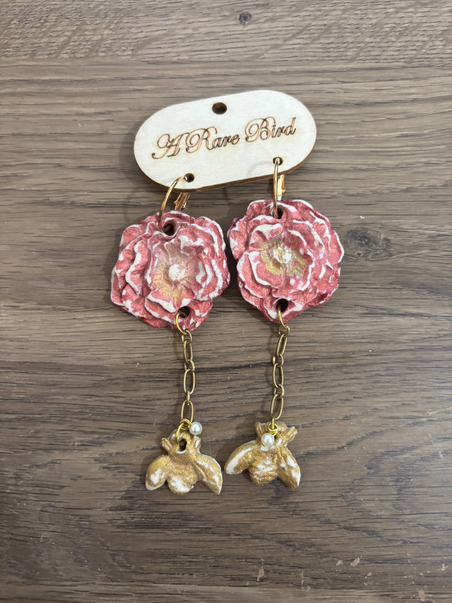 Bumble Bee Rose Earrings
