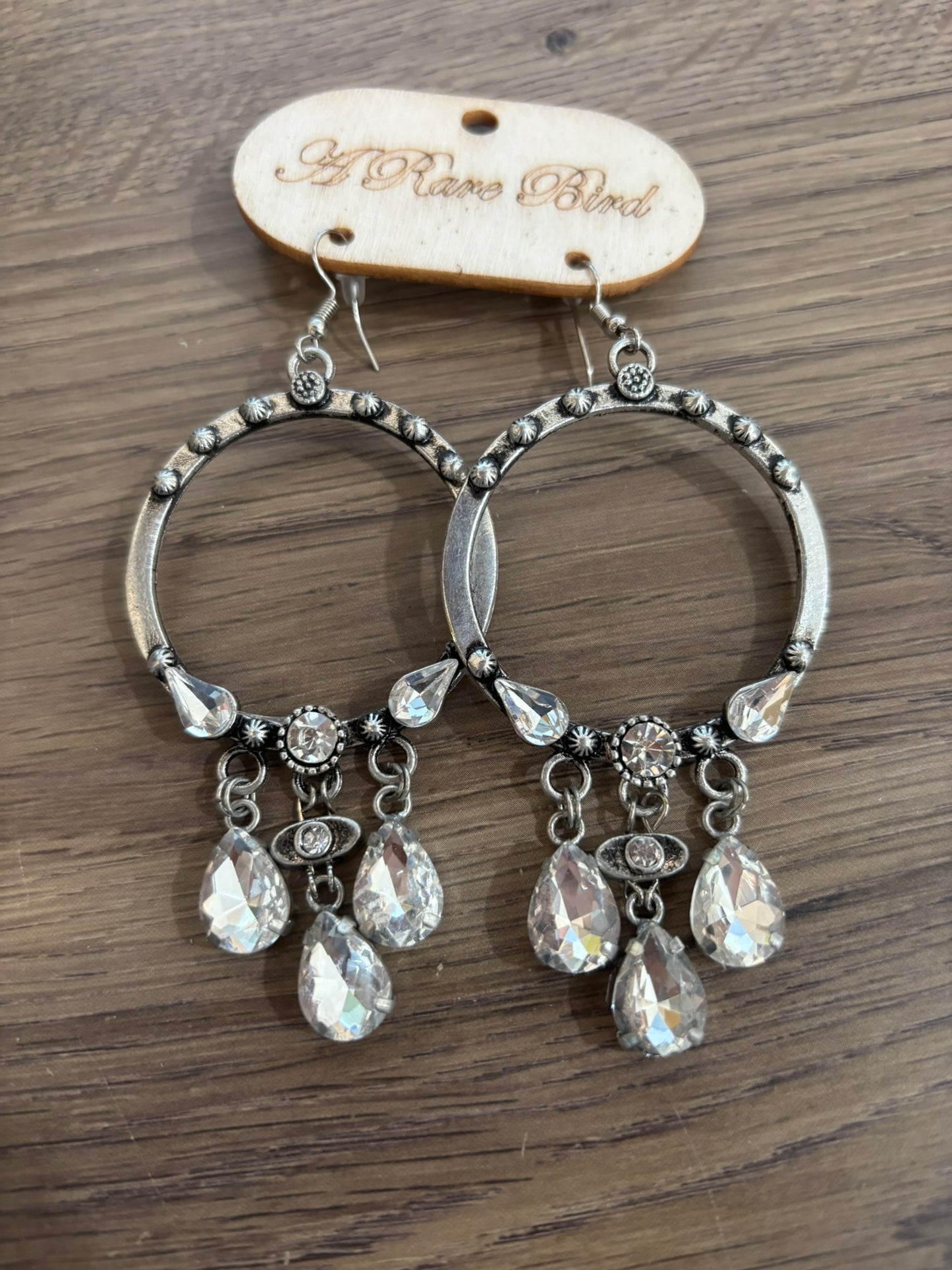 Silver Crystal Dangle Earrings