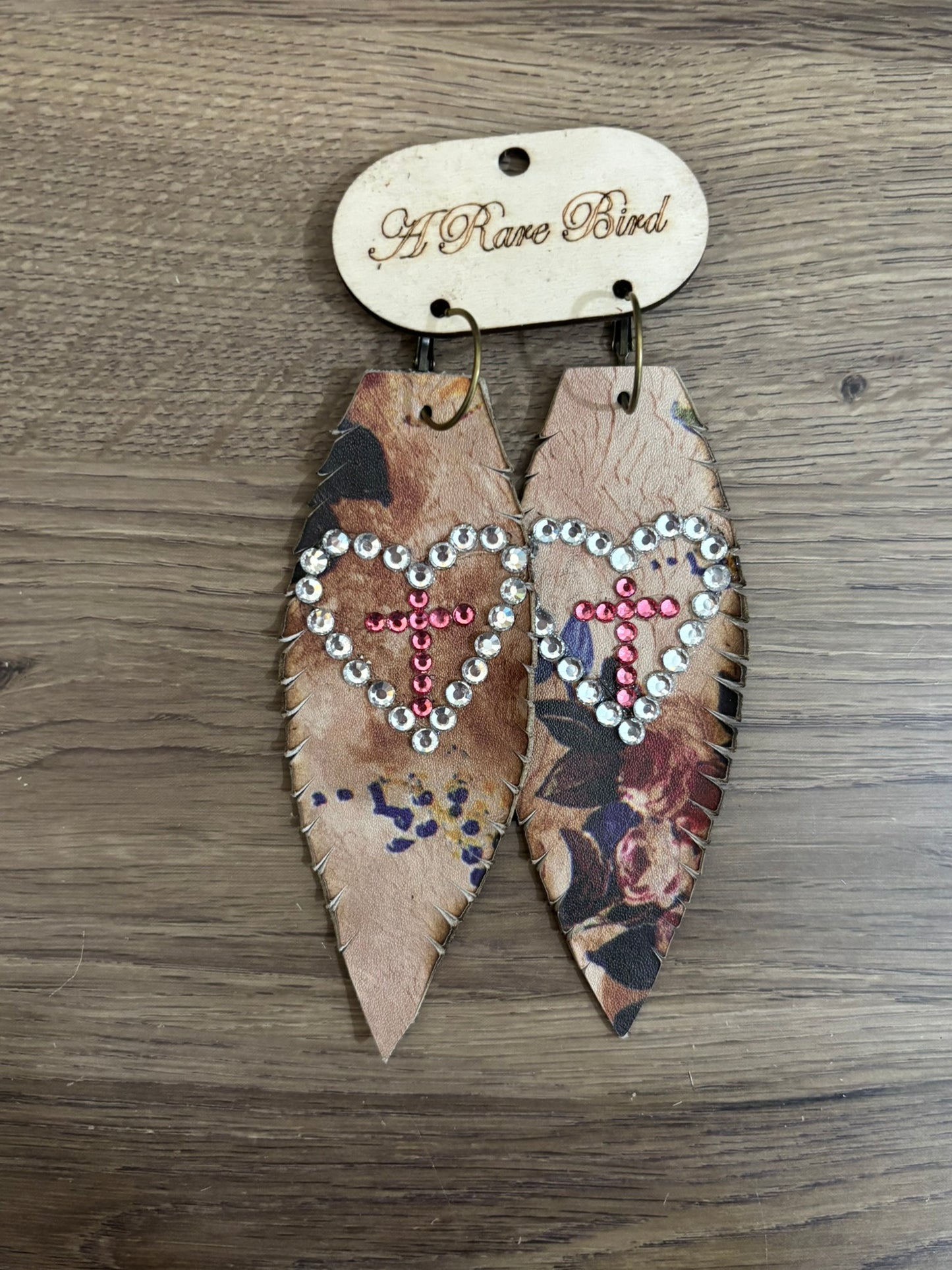 Garden Grace Leather Feather Earrings