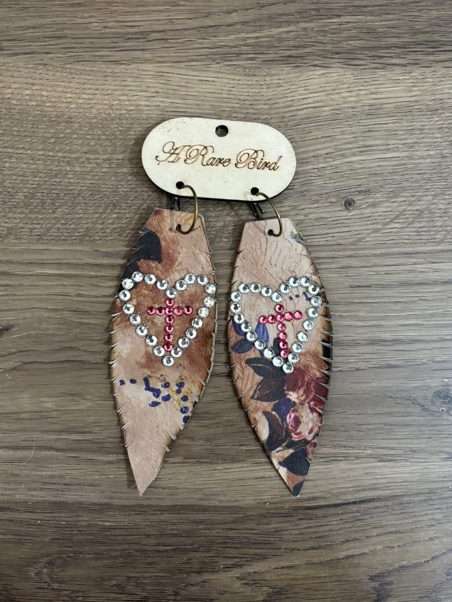 Garden Grace Leather Feather Earrings