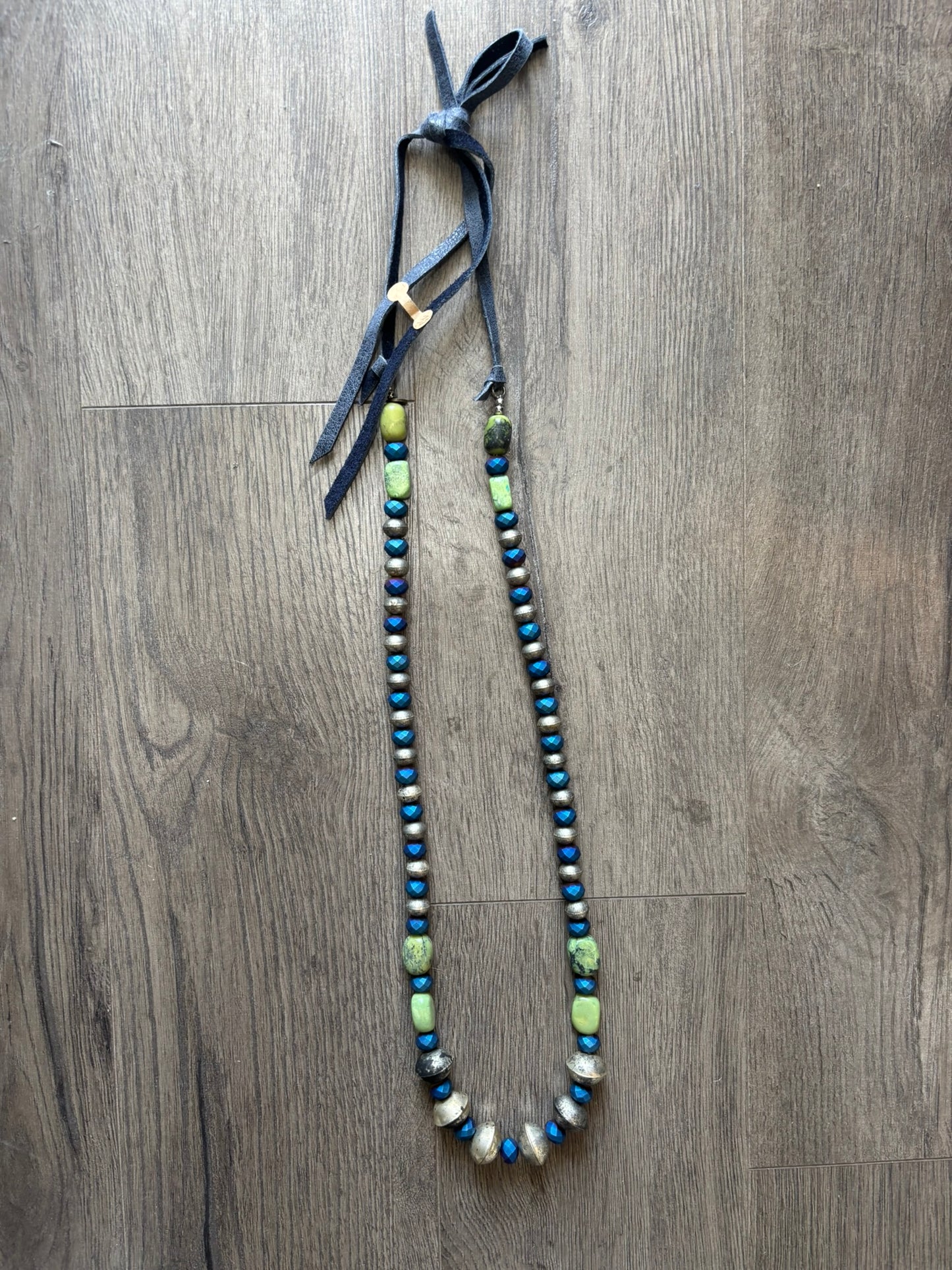 Metallic Lime Twist Necklace