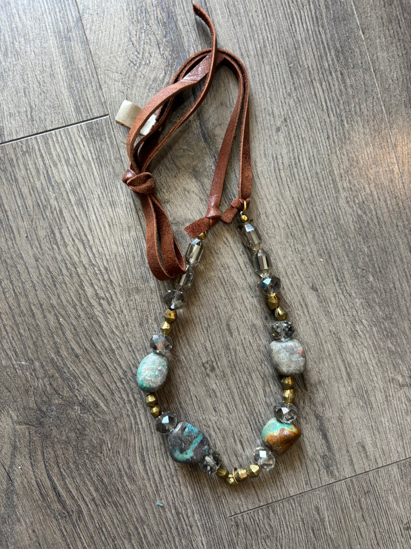 Smoky Crystal & Turquoise Necklace