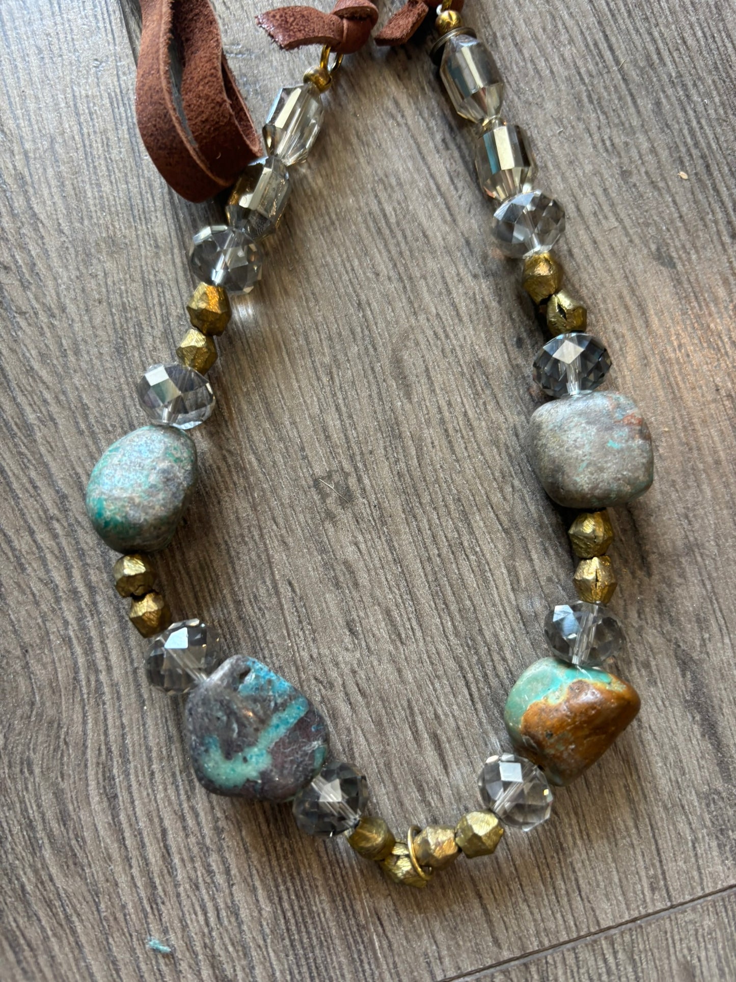 Smoky Crystal & Turquoise Necklace