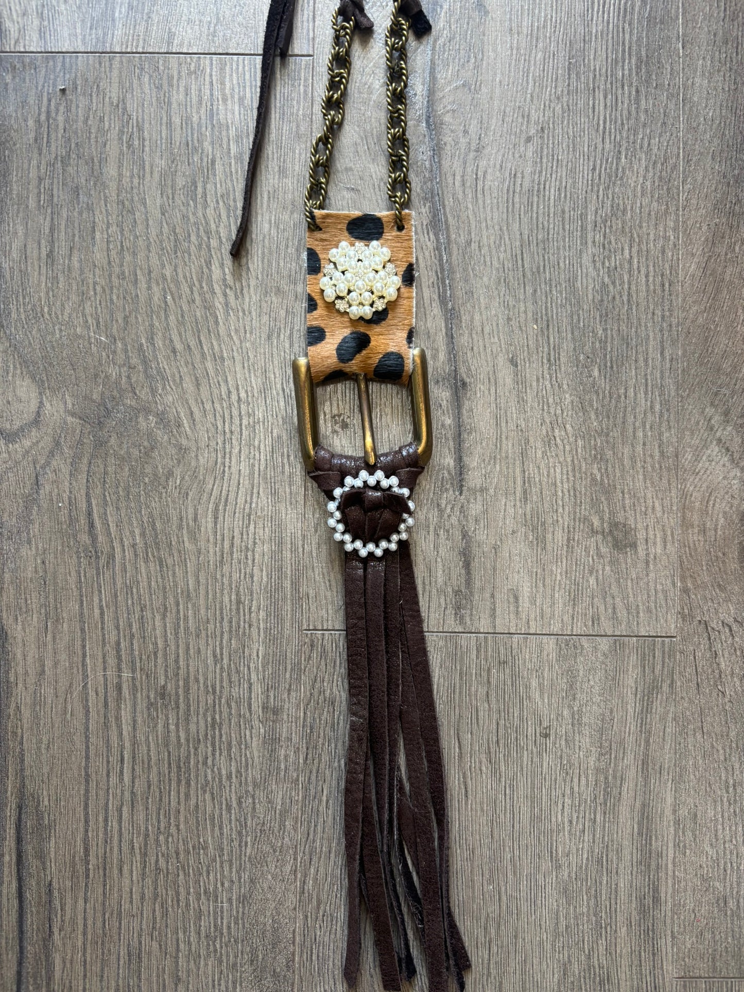 Leopard Glam Buckle Necklace