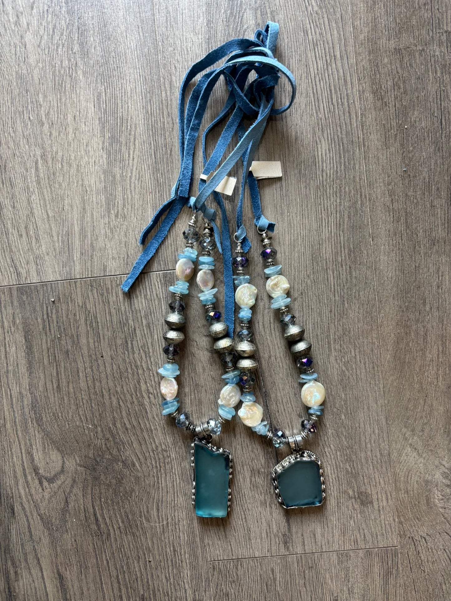 Sea Glass Denim Shimmer Necklace