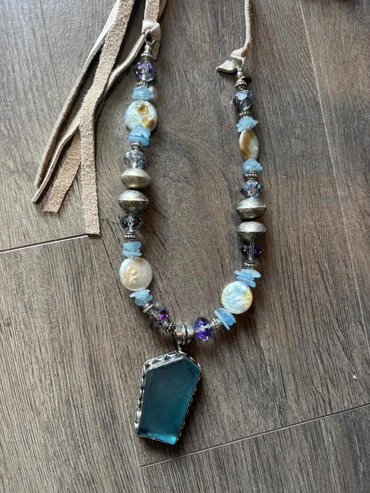 Sea Glass Sandy Shimmer Necklace