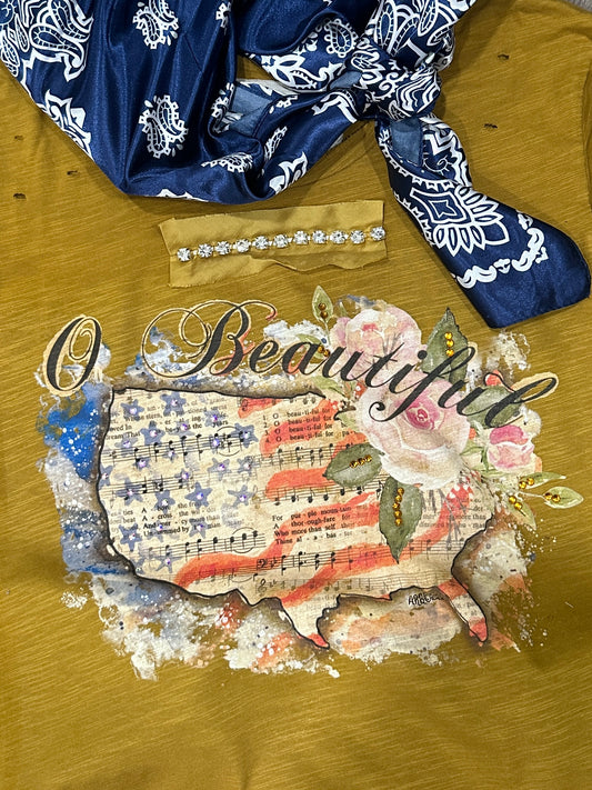 O Beautiful USA Tattered Tee