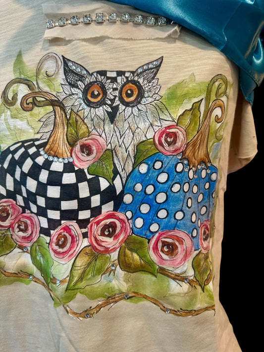 Hoot and Holler Pumpkin Tattered Shirt