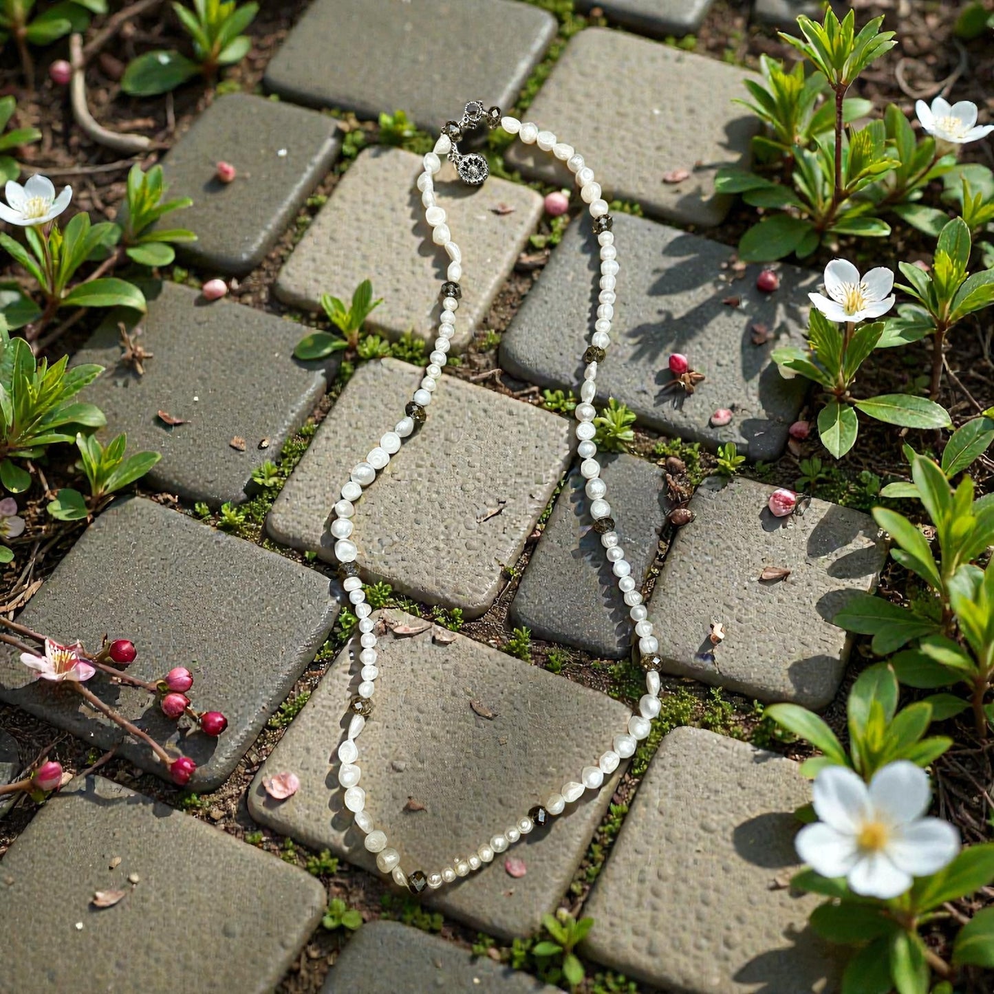 46"Authentic Pearl and Crystal Necklace
