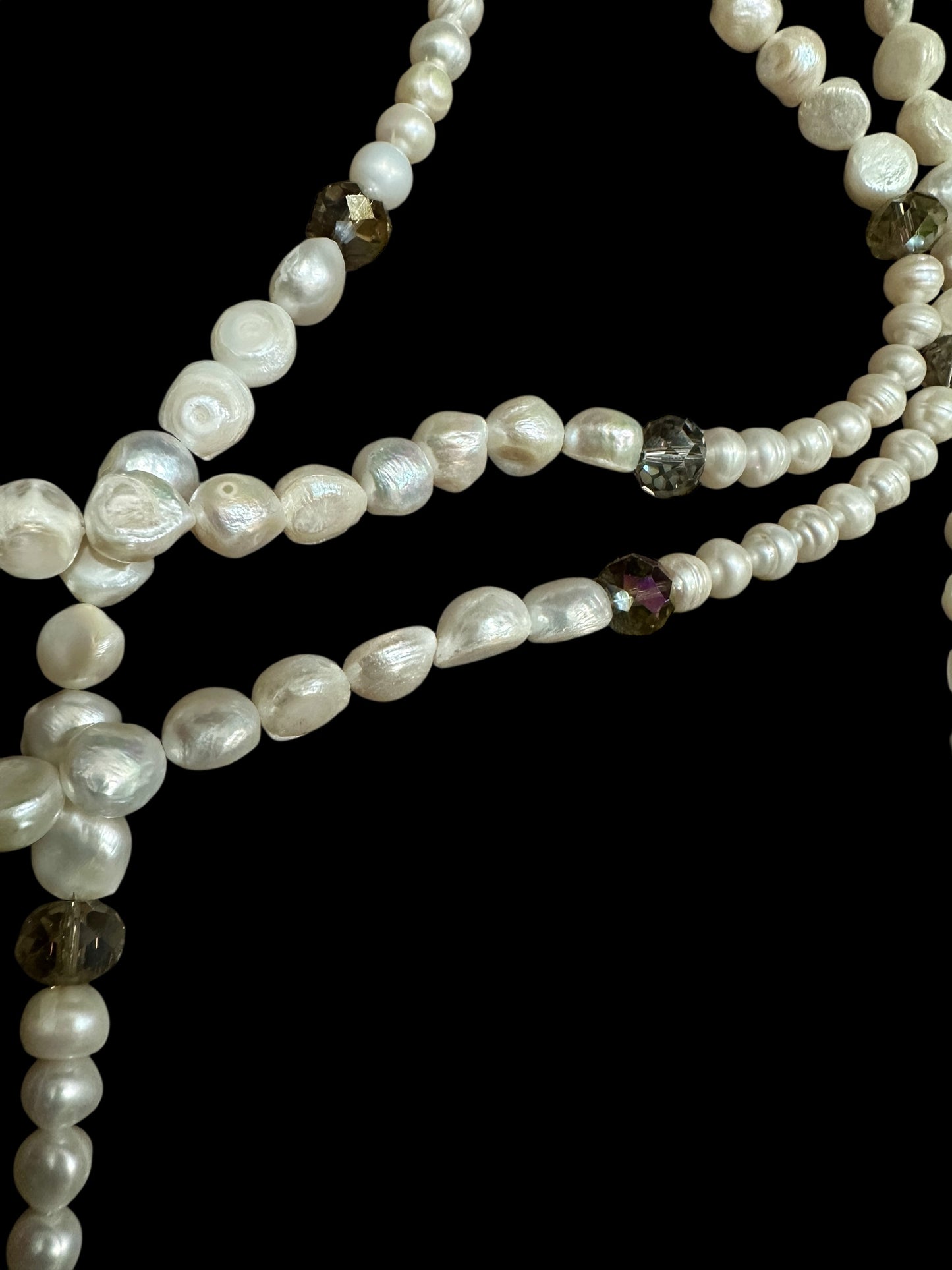 46"Authentic Pearl and Crystal Necklace