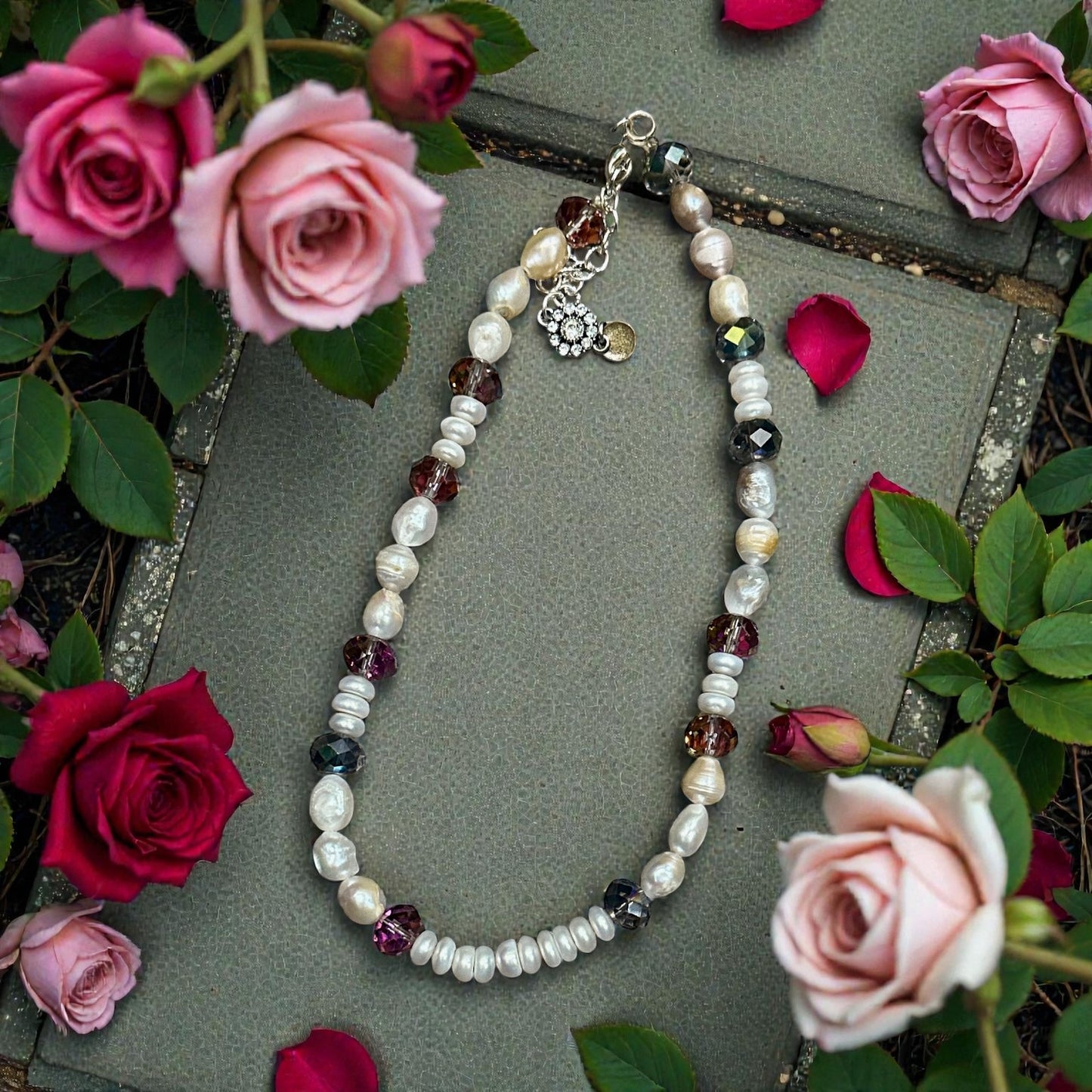 18" Authentic Pearl crystal Necklace