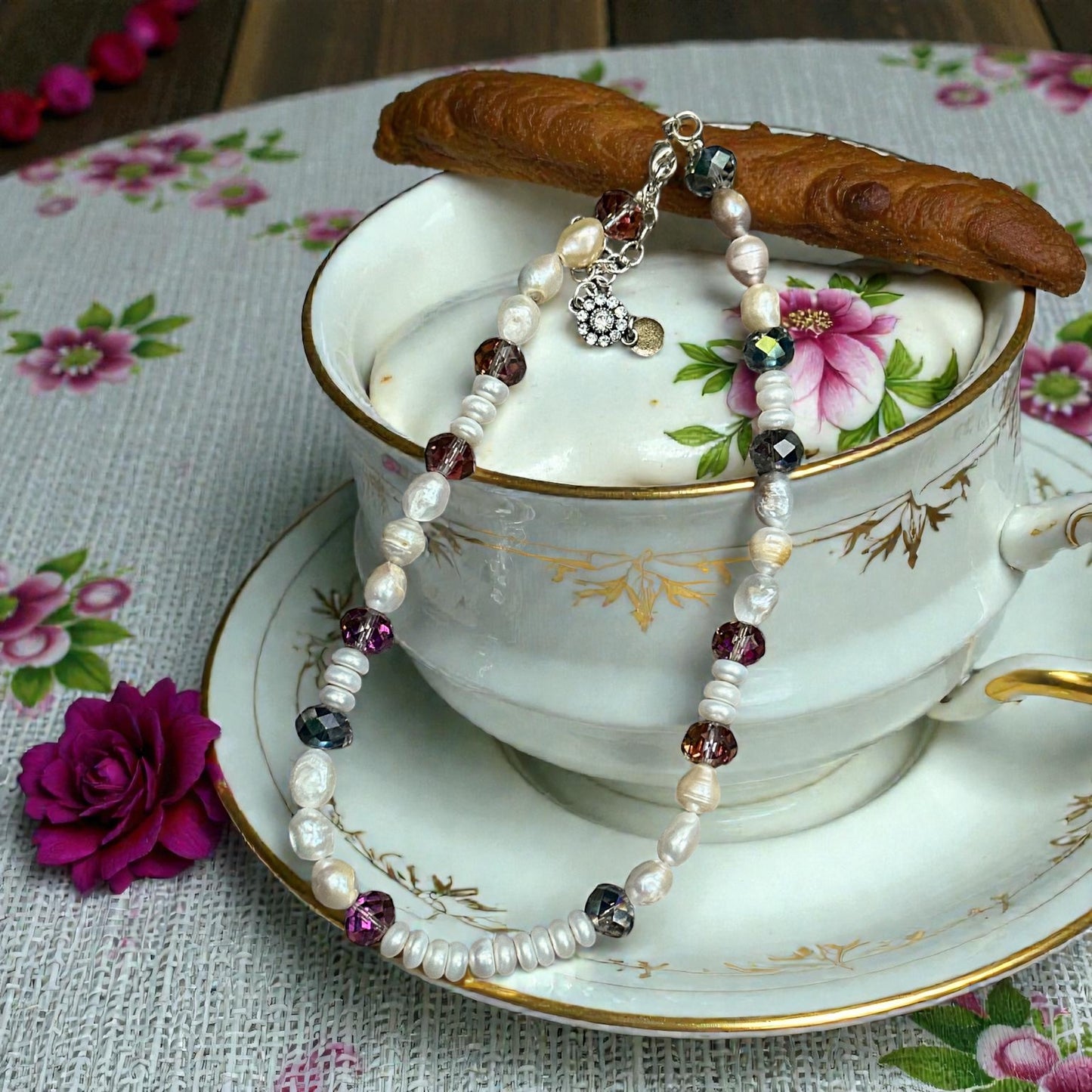 18" Authentic Pearl crystal Necklace