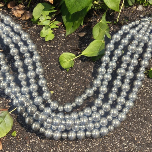 "Is It Real" 5 Strand Gray Pearls