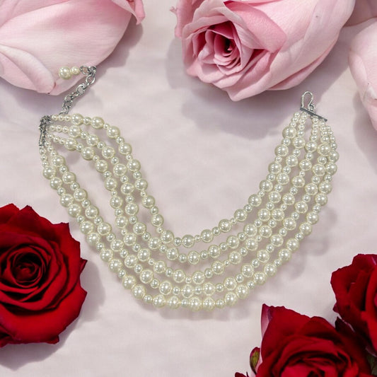 "Is It Real" 5 Strand Cream Pearls