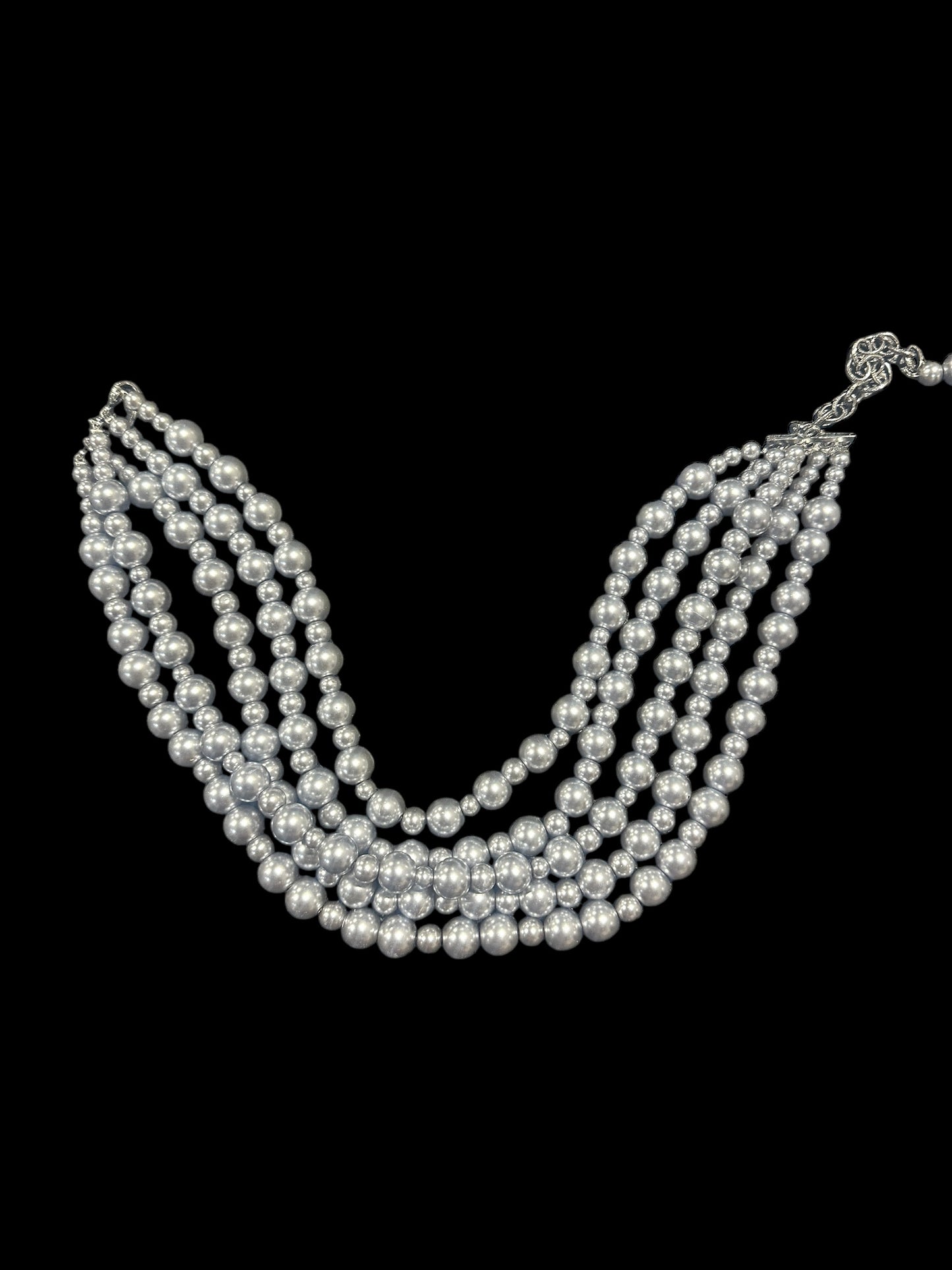 "Is It Real" 5 Strand Gray Pearls