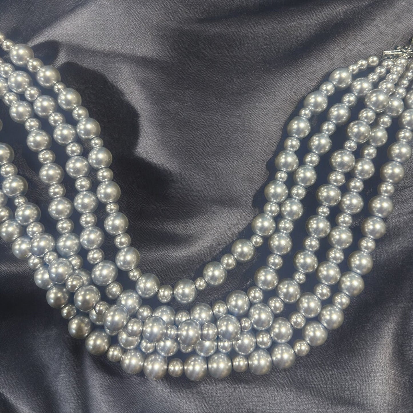 "Is It Real" 5 Strand Gray Pearls