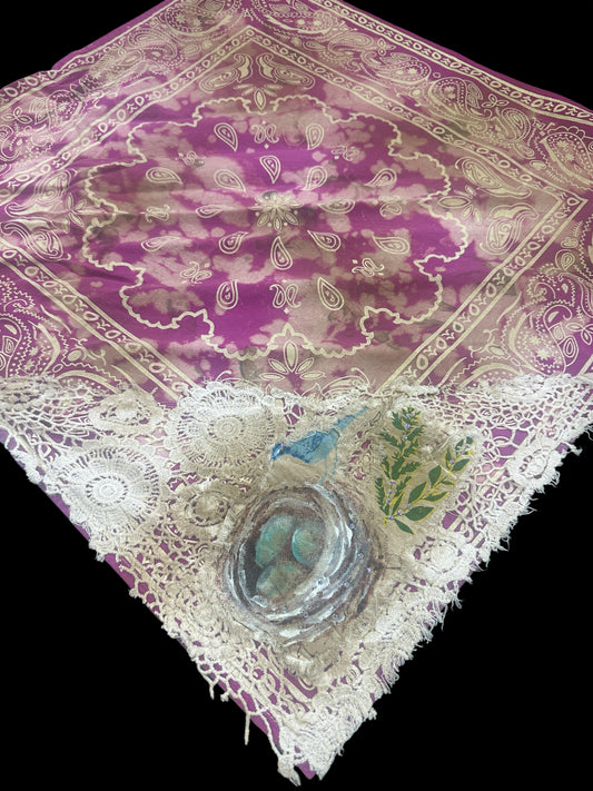 Magenta Hand Painted Nesting Bandana