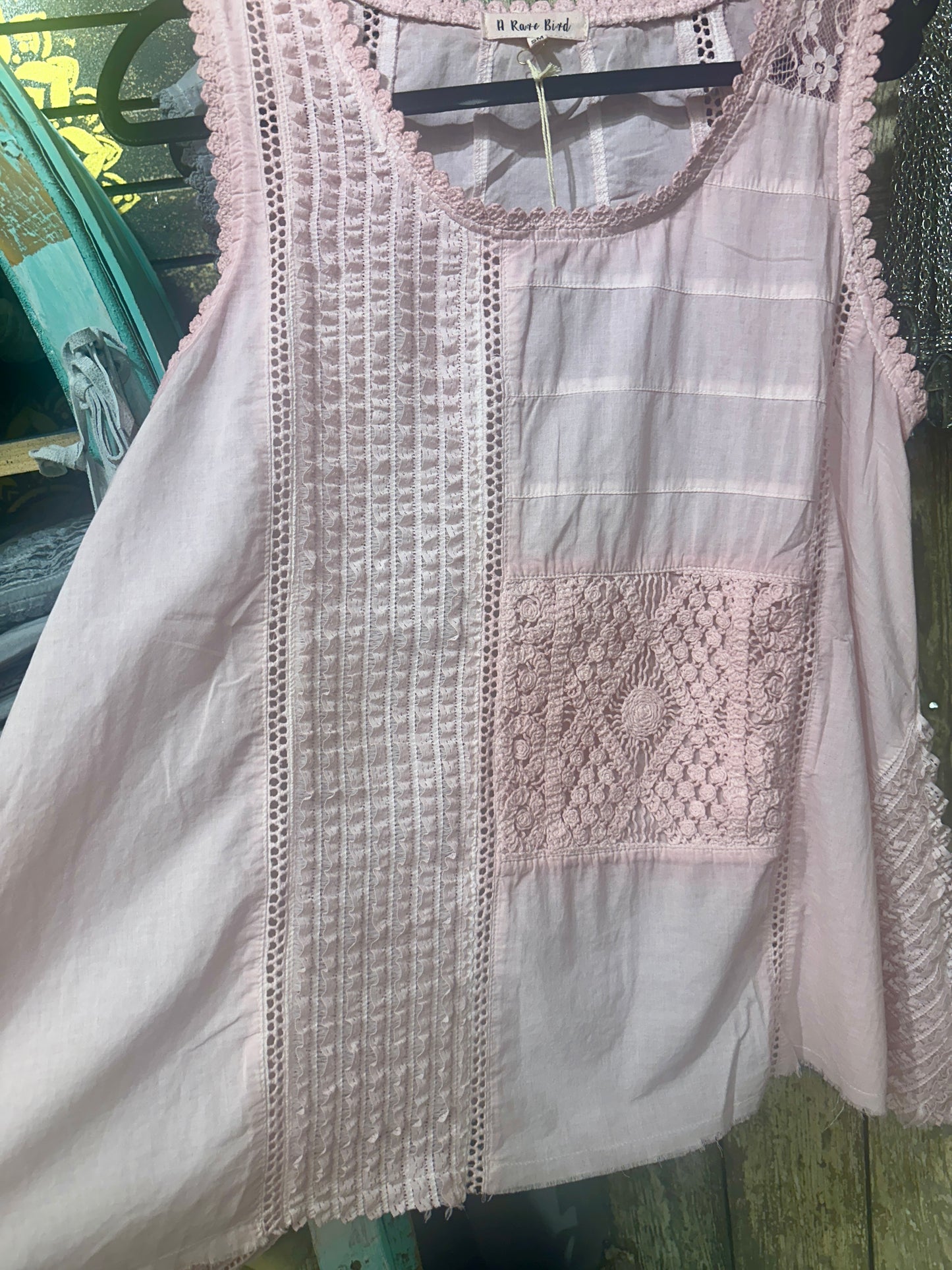 Pink Lace Cotton Cami