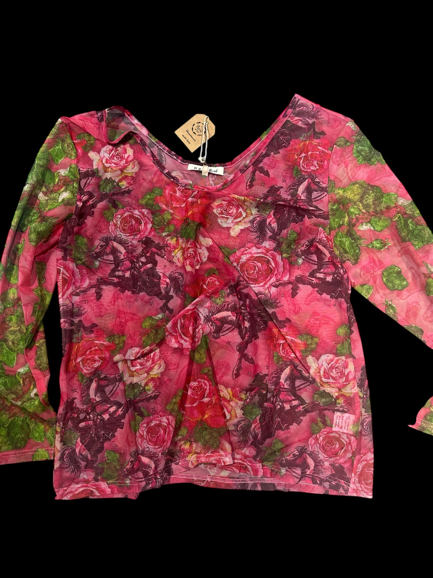 Racing Cowgirl Mesh Top