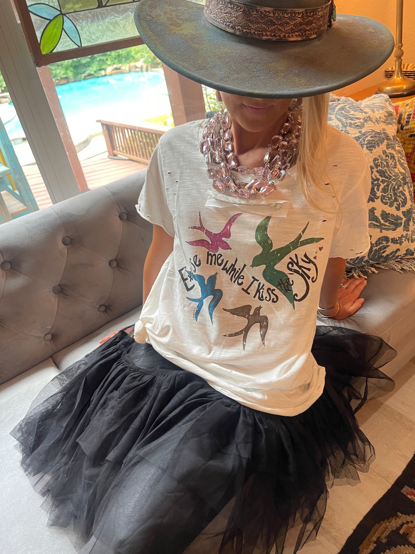 Excuse Me While I Kiss The Sky - Jimmy Hendrix Shirt 3/4 Sleeve