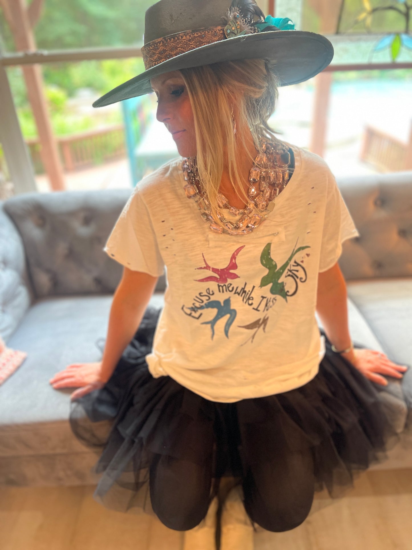Excuse Me While I Kiss The Sky - Jimmy Hendrix Shirt 3/4 Sleeve