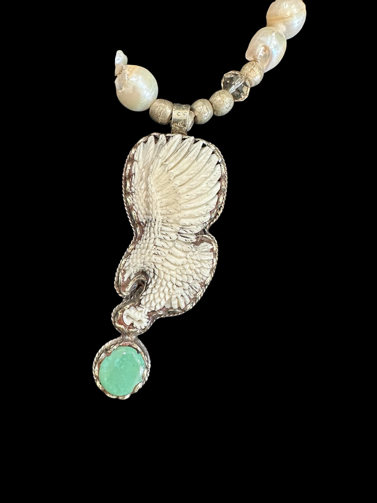 Hand Carved Eagle Turquoise Necklace