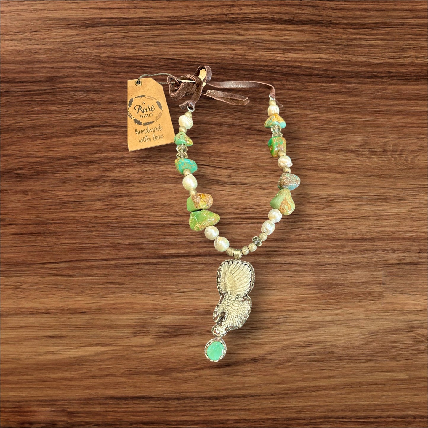 Hand Carved Eagle Turquoise Necklace
