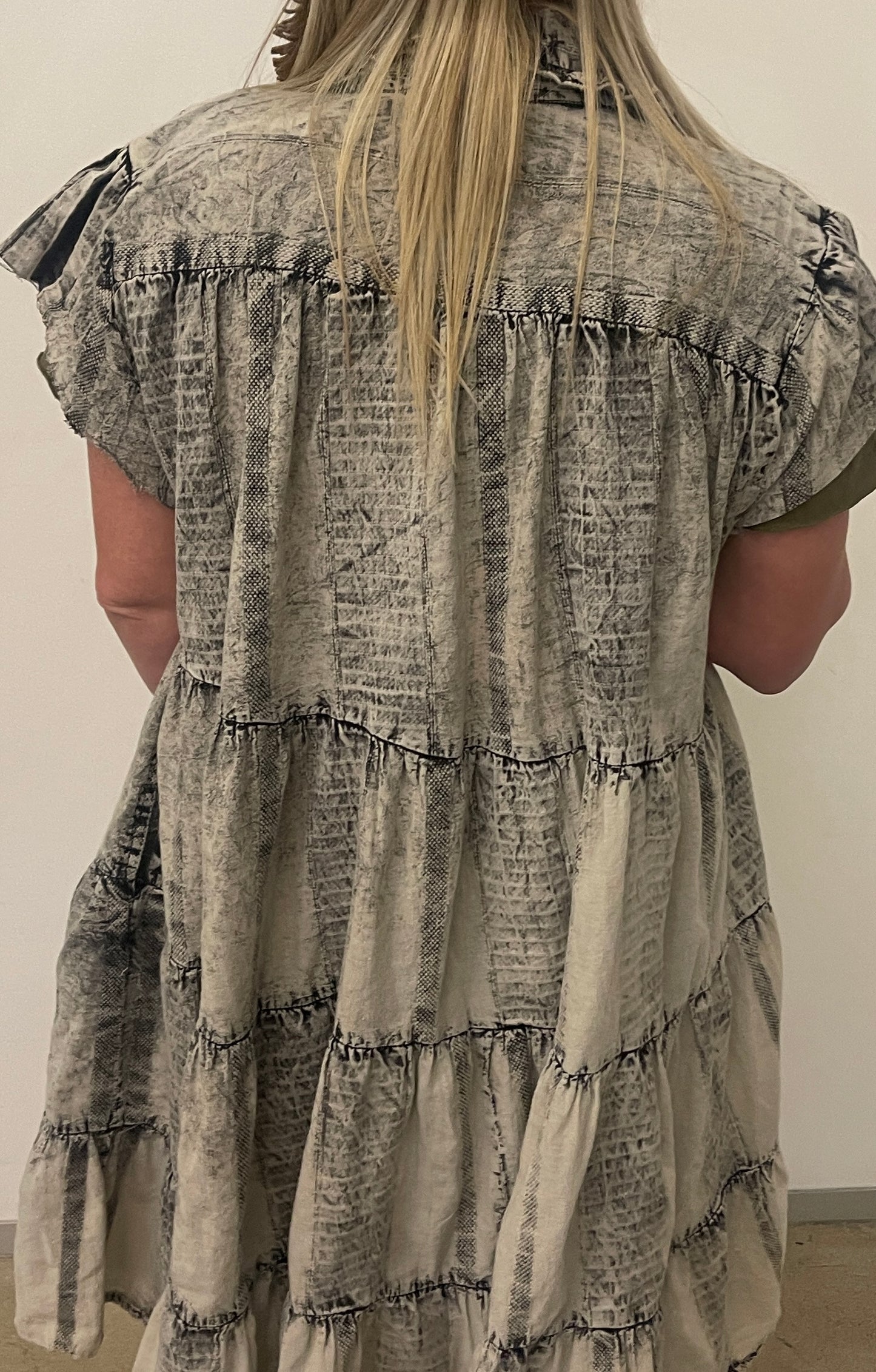 Pollyanna Distressed Olive Duster Dress