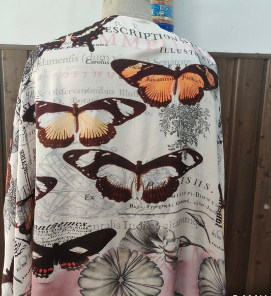 Butterflies and Daisies High Low Kimono
