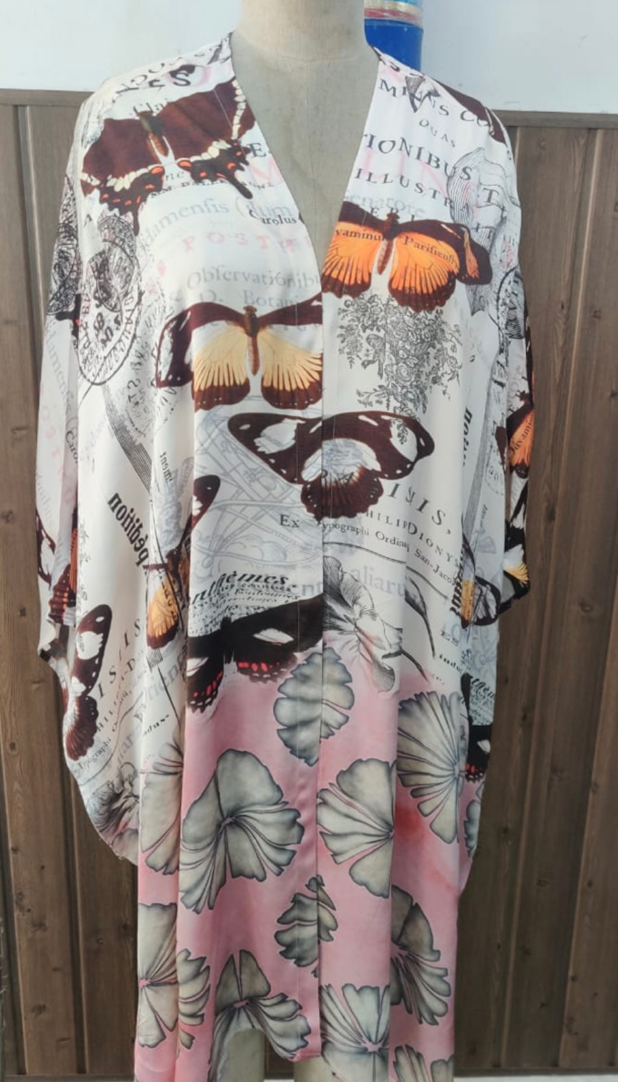 Butterflies and Daisies High Low Kimono