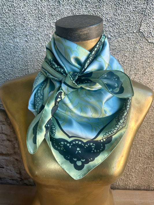 Turquoise Antlers and Lace Wild Rag