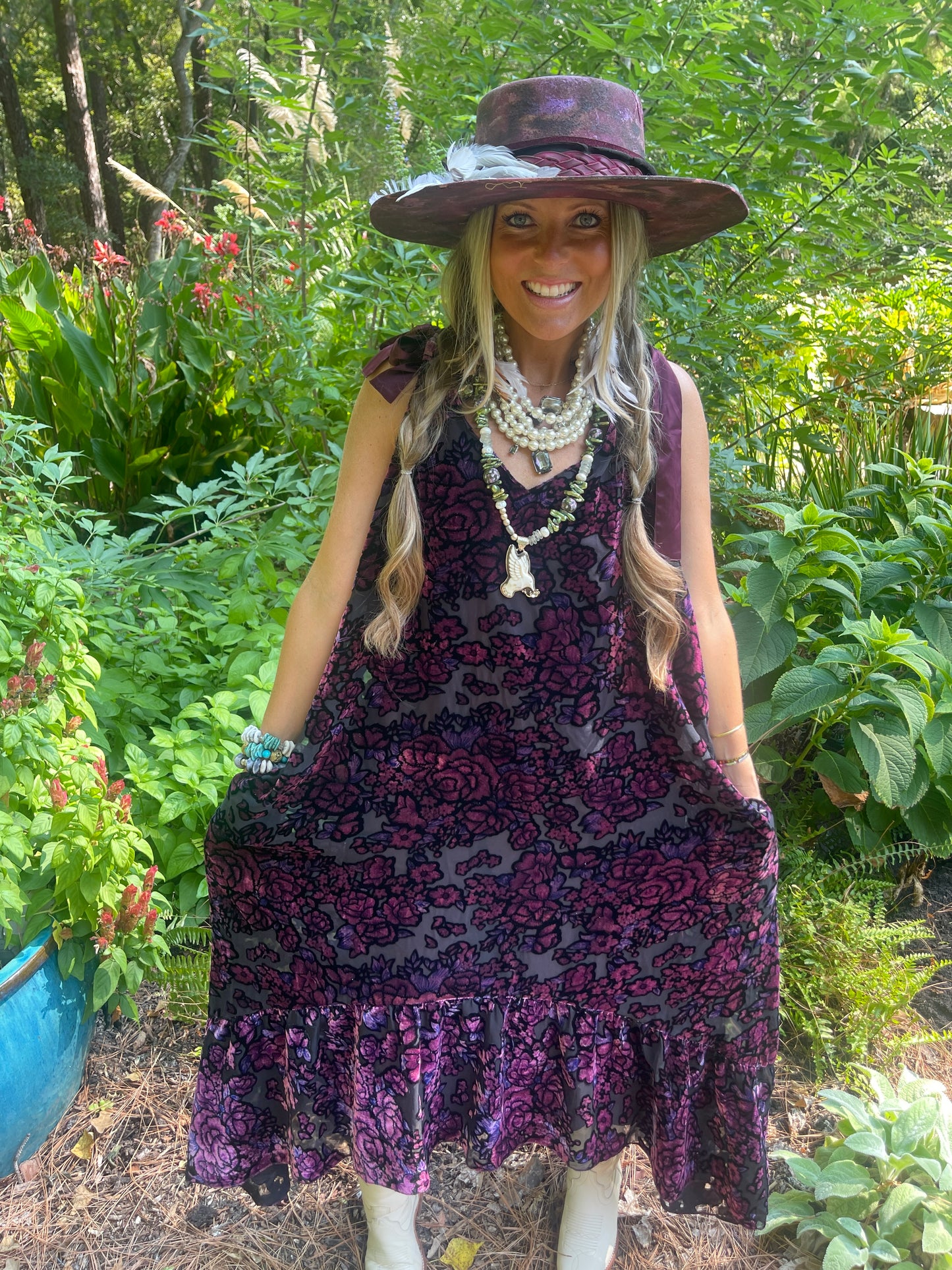 Burnout Velvet Dress