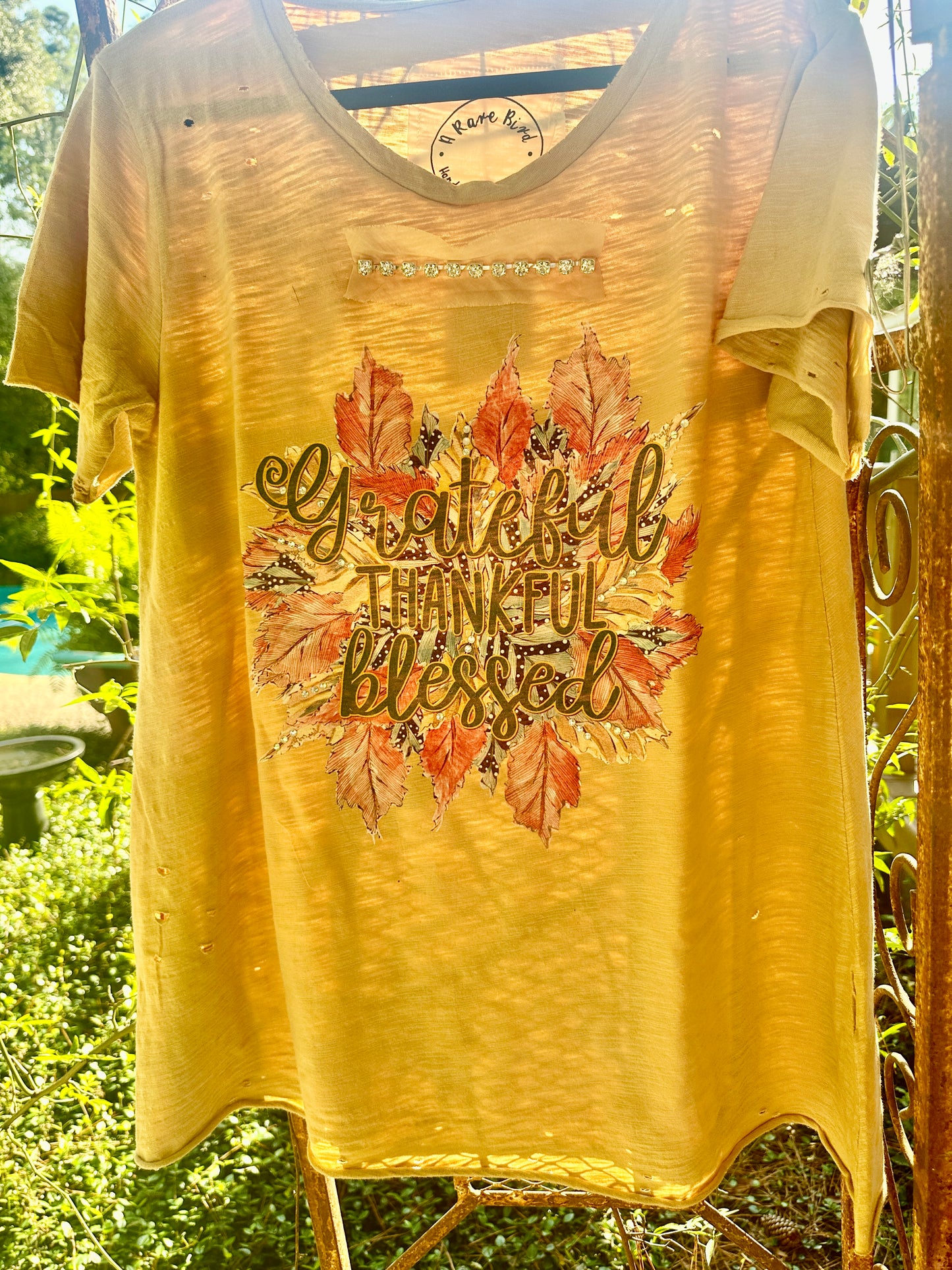 Grateful-Thankful-Blessed Tattered Shirt