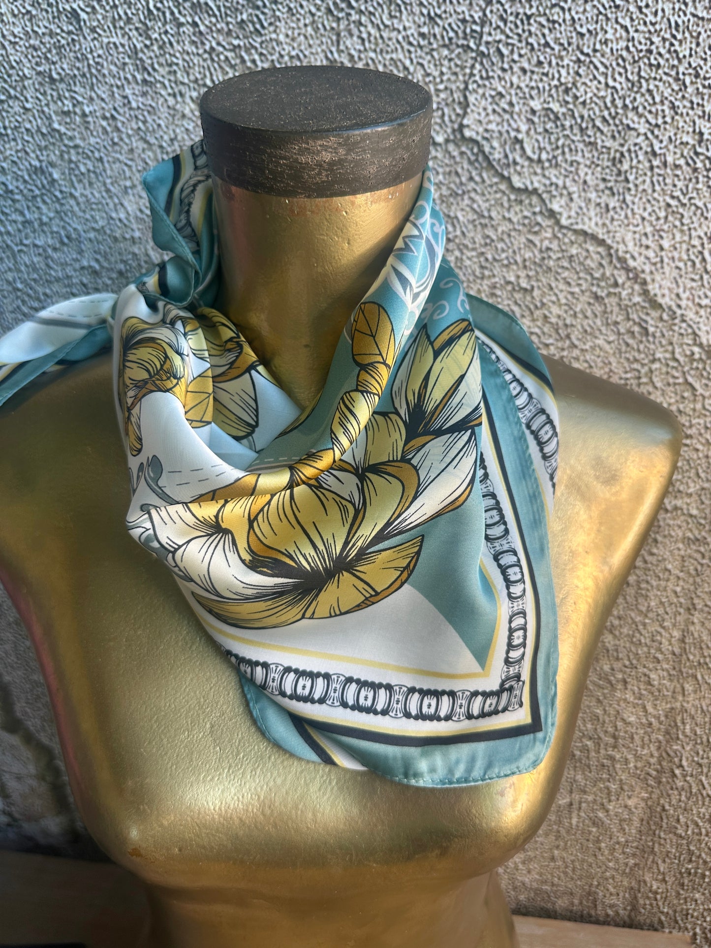 Turquoise and Lilies Wild Rag