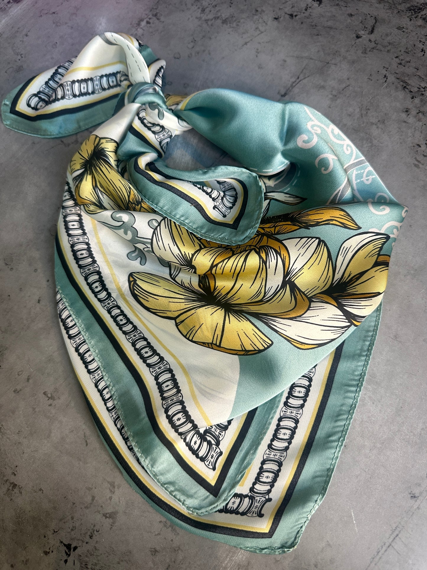 Turquoise and Lilies Wild Rag