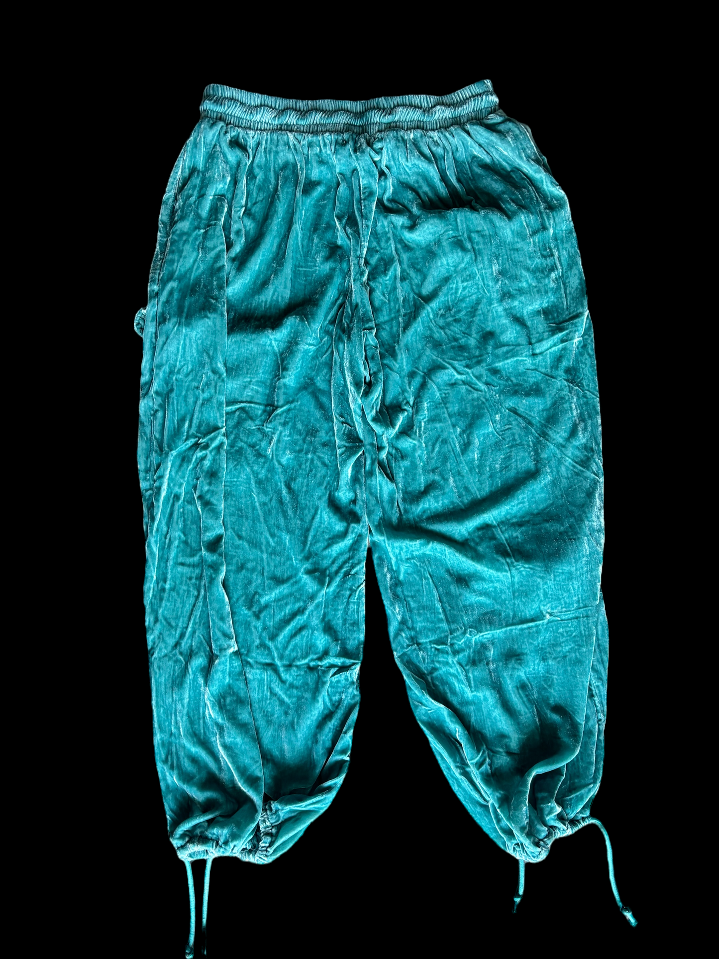 Turquoise Velvet Genie Pants