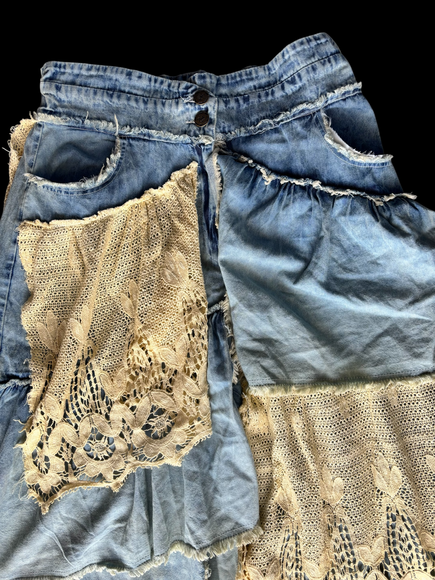 Layered Lace Denim Jean