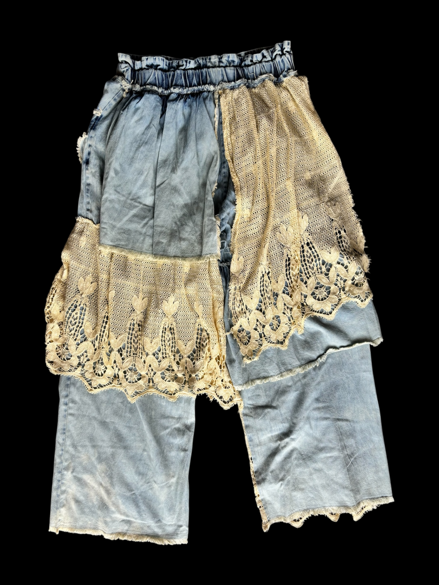 Layered Lace Denim Jean